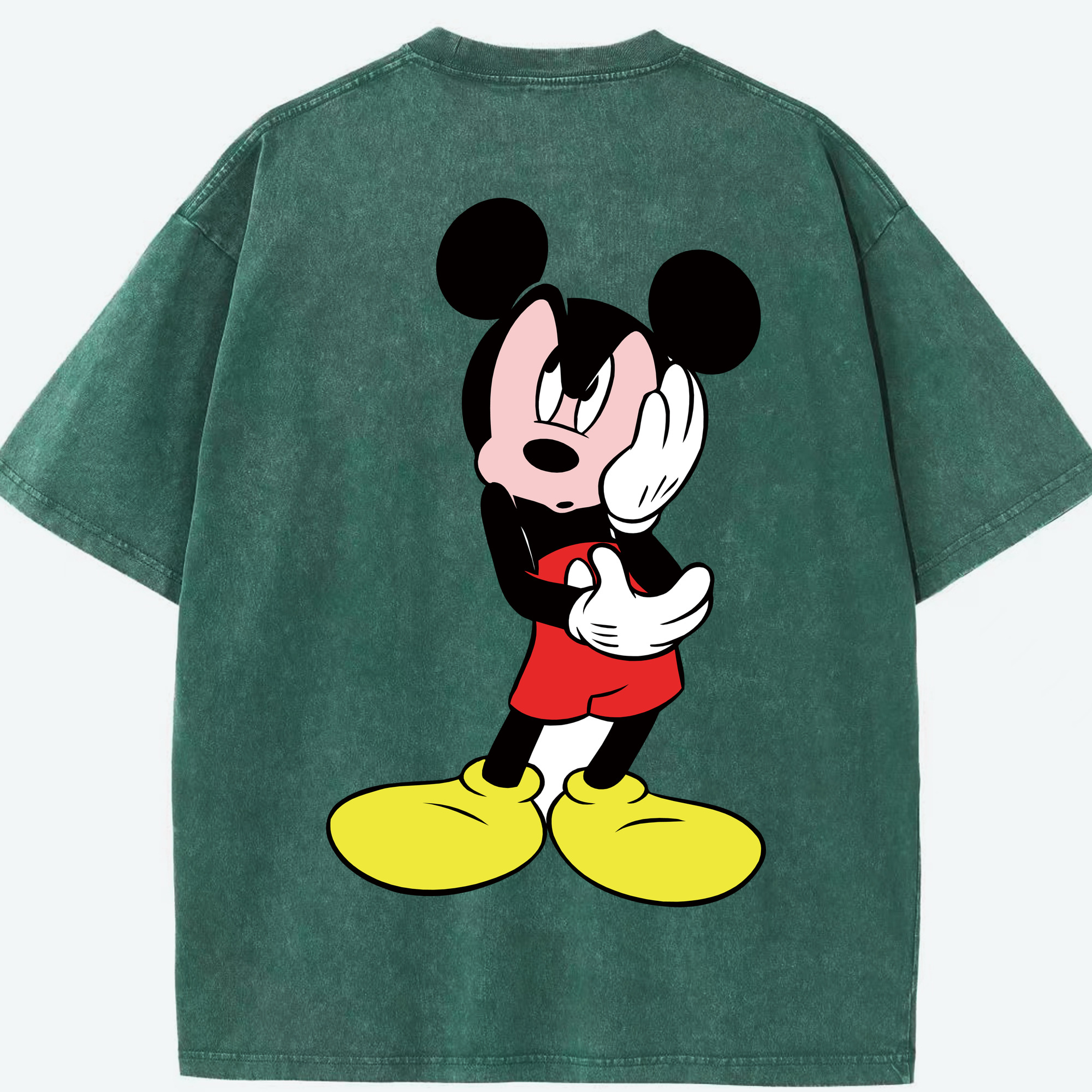 （画像用） ミッキーマウス Mickey Mouse 綿100% ヴィンテージ風 半袖Tシャツ（背面プリント）
